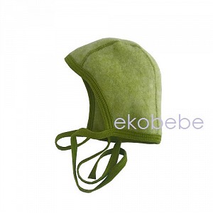 Cosilana Wool Fleece Baby Bonnet - Green