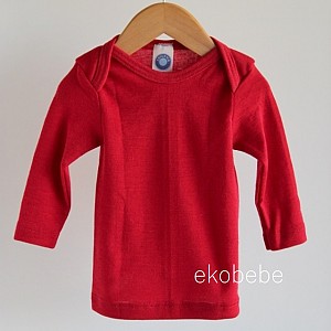 Shirt van Wol/Zijde - Rood