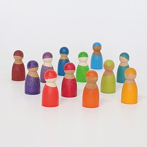 Grimms Wooden Rainbow Friends  - Rainbow Colors New