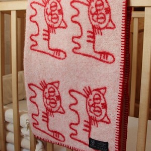 Wool Blanket for Babies Red