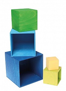 Grimms Wooden Rainbow Set Boxes - Blue
