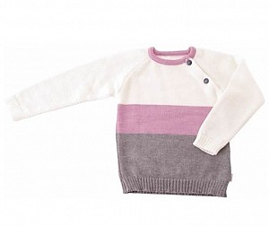 Pullover van Wol - Naturel Roze