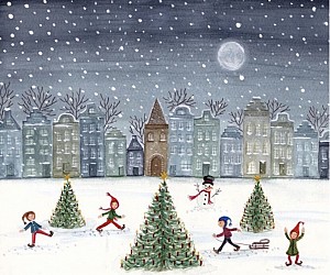 Waldorf Ansichtkaart - Christmas Skating