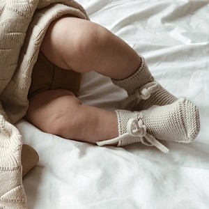 Wool Baby Booties off-white