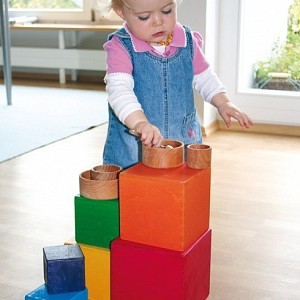Grimms Wooden Rainbow Set of Boxes - Rainbow Colors