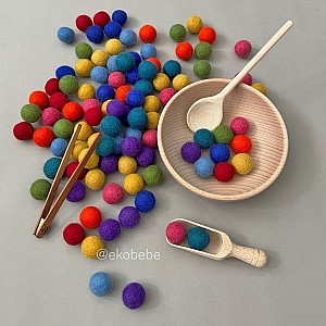 Set Vilten Ballen Kleurvolle Tinten 2.0 cm (10 stuks)