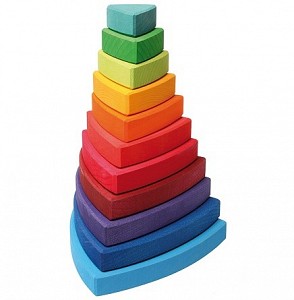 Grimms Wooden Conical Tower Wankel - Rainbow Colors
