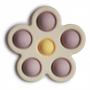 Mushie Speeltje Pop It Bloem - Soft Lilac/Pale Daffodil/Ivory