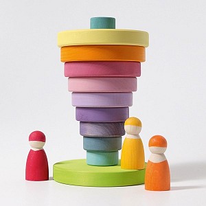 Grimms Wooden Conical Tower - Pastel Colors