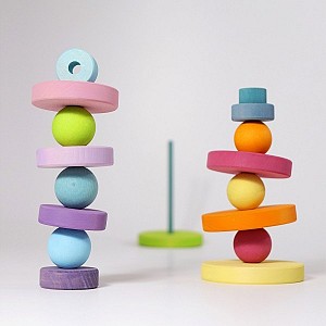 Grimms Wooden Conical Tower - Pastel Colors