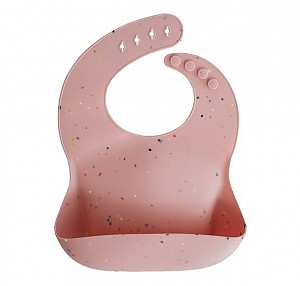 Mushie Siliconen Bib Slabbetje - Pink Confetti