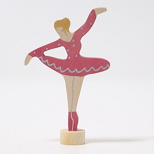 Grimms Houten Steker Ballerina - Red